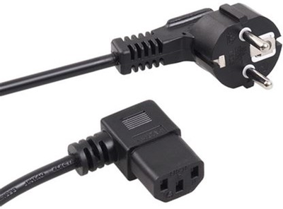 Kabel zasilający kątowy Maclean IEC-C13 - Schuko 1.5 m Black (5902211102434)