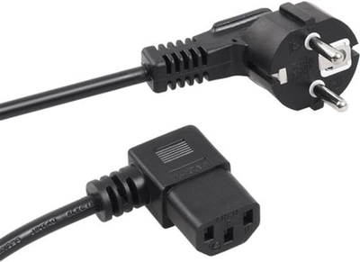 Kabel zasilający kątowy Maclean IEC-C13 - Schuko 3 m Black (5902211102441)
