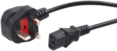 Kabel zasilający kątowy Maclean 3 pin - IEC-C13 1.5 m Black (5902211102380)