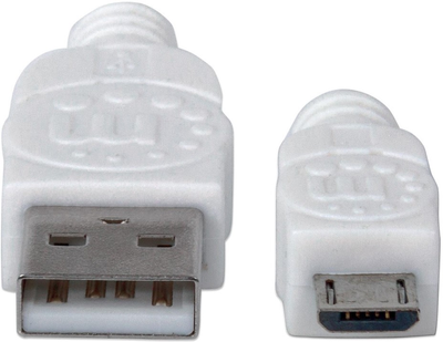 Kabel Manhattan USB Type-A - micro-USB 0.6 m White (766623326568)