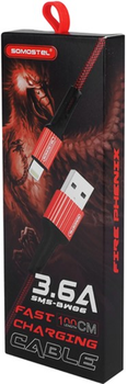 Кабель Somostel USB Type-A - Lightning 3.6A 1 м Red (5902012967515)