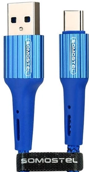 Кабель Somostel USB Type-A - USB Type-C 3.6A 1 м Blue (5902012966754)