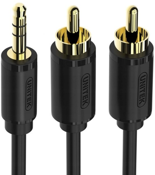 Kabel Unitek miniJack 3.5 mm - 2 x RCA M/M 1.5 m Black (4894160021489)