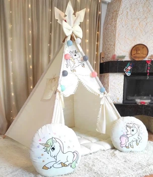 Детский вигвам палатка домик для девочек Единорог Unicorn на молочном БОН БОН 180 см