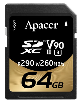 Карта памяти Apacer SDXC 64GB UHS-II/U3 Class 10 (AP64GSDXC10V9-R)
