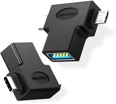Adapter Vention USB 3.0 Type-C/USB 3.0 OTG AF/microUSB (6922794737341)