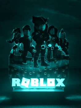 ВАВ! Детский ночник-светильник "Роблокс Roblox" с настройкой света (дизайн 25, черная подставка)