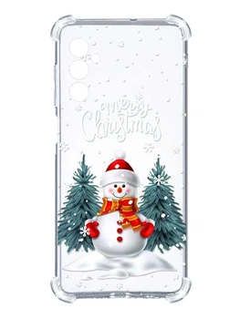 Чехол с утолщёнными углами на Samsung Galaxy A05s (A057) :: Снеговик (новогодний принт 152)
