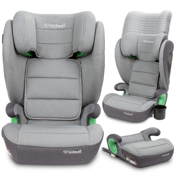 Детское автокресло/бустер 100-150см (15-36кг) Kidwell Weston I-Size ISOFIX light grey светло-серый Польша