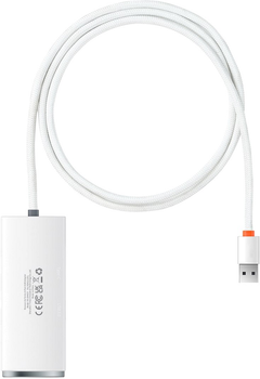USB-хаб Baseus Lite Series 4-Port Hub Adapter USB Type-A to 4xUSB Type-A 3.0 1 м White (WKQX030102)