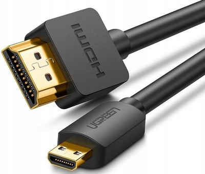 Kabel Ugreen HD127 micro HDMI to HDMI v2.0 UltraHD 4K-3D 1 m Black (6957303831487)