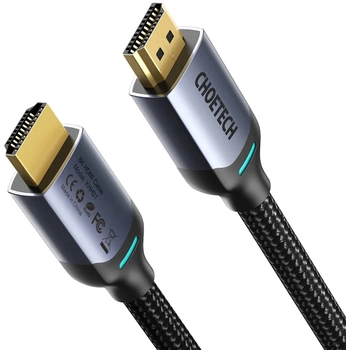 Kabel Choetech HDMI m - m V2.1 8K 60 Hz 2 m pleciony Black (6971824976281)