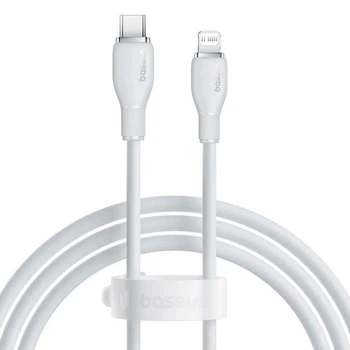 Кабель зарядки Baseus (P10355701221-00) (PD20W) (1.2M) для Type-C to Lightning/iP швидка зарядка для Тайп-с/Лайтнінг для Apple iPhone iPad силікон Білий