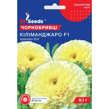 Семена Бархатцы Килиманджаро F1 белые низкие GL Seeds 0.1г (collection1214)