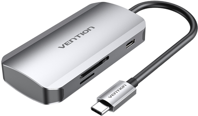 USB-хаб Vention Hub 6-in-1 USB 3.1 Type-C - USB 3.0 x 3 / SD / TF / PD 100 Вт (6922794753495)