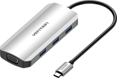 USB-хаб Vention USB 3.1 Type-C HDMI / VGA / USB 3.0 x 3 / PD 100 Вт Hub 6-in-1 (6922794754751)