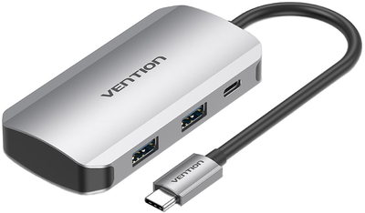 USB-хаб Vention Hub 5-in-1 USB 3.1 Type-C - USB 3.0x4 / PD 100 Вт (6922794753518)