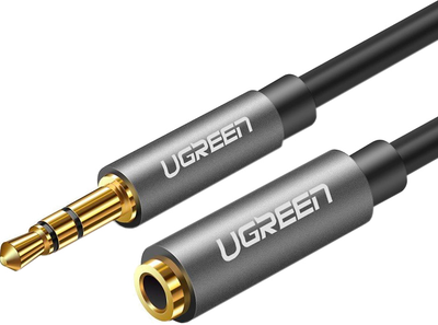 Кабель Ugreen AV118 3.5 мм Male to 3.5 мм Female 1.5 м Gray (6957303815937)