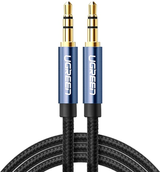 Kabel Ugreen AV112 3.5 mm Male to 3.5 mm Male Cable Gold Plated Metal Case with Braid 2 m Blue (6957303816873)
