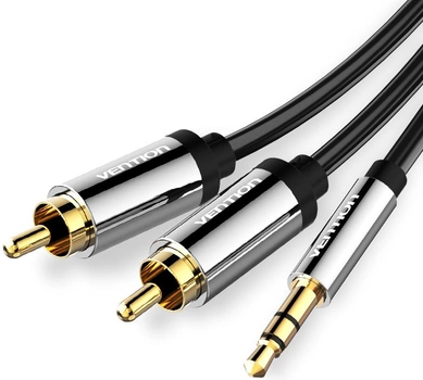 Kabel Vention AUX 3.5 mm m - 2 x RCA m 3 m Black (6922794734371)