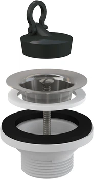 Водозлив для умивальника ALCA PLAST 5/4" з неіржавкою решіткою D63 (8594045933475)