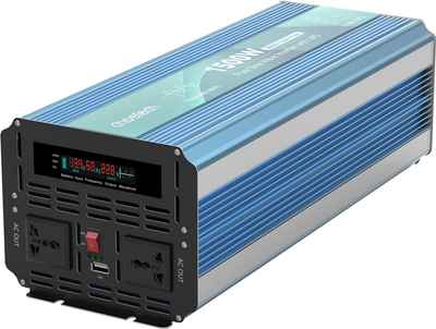 Інвертор Choetech з зарядкою, функція ДБЖ 12\220В 1500Вт, чиста синусоїда (INV-C1500WUPS-EU)