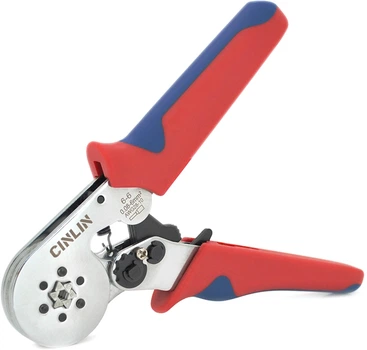 Кримпер Voltronic Cinlinele HCS8 6-6 для обжима кабельного наконечника, Blue + набор кабельных наконечников (VE0508, VE7508, VE1008, VE1508, VE2508, VE4009, VE6102) (YT23253)