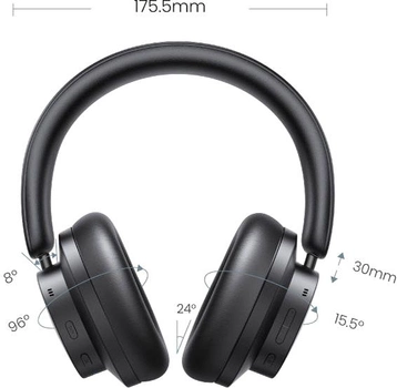 Słuchawki Ugreen HP106 HiTune Max3 Hybrid Active Noise-Cancelling Headphones Black (6957303894222)
