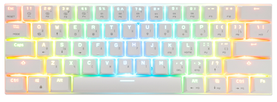 Клавіатура бездротова, дротова Motospeed СK62, RGB, BT, USB White ENG, UKR, RUS Outemu Blue (CK62-WhiteBlue)