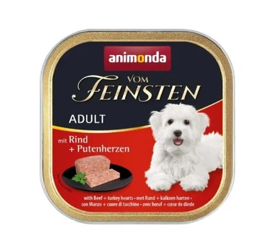 Консерва Animonda Vom Feinsten Adult with Beef + Turkey hearts для собак, з яловичиною та сердечками індички, 150г