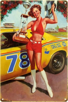 Металлическая табличка "Игра В Гонки (Pin Up)" (ms-104055)