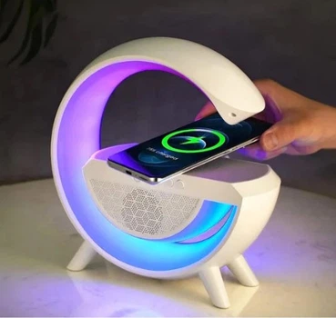 Светильник с беспроводной зарядкой для телефона Bluetooth колонка с RGB-подсветкой (916770)