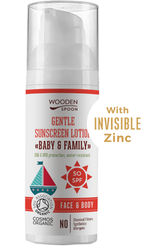 Mleczko do opalania Wooden Spoon Baby & Family Gentle Sunscreen Lotion dla niemowląt i całej rodziny SPF50 50 ml (3800225479608)