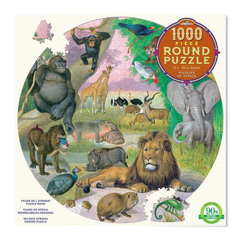 Puzzle okrągłe EeBoo Wildlife of Africa 1000 elementów (0689196507694)