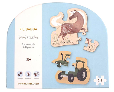 Puzzle Filibabba Farm animals 7 elementów (5712804027736)