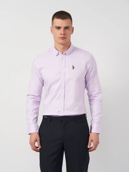 Сорочка бавовняна чоловіча US Polo Assn 9218.10 M (46) Фіолетова (smt2000000008844)