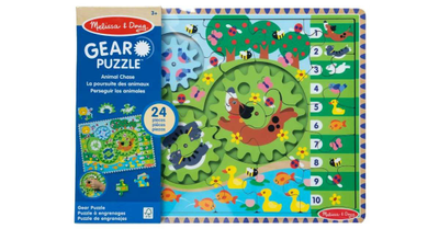 Puzzle Melissa and Doug Animal Chase ISpy Wooden Gear 24 elementy (0000772310048)
