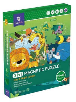 Puzzle magnetyczne MierEdu Day and Night Jungle 72 elementy (9352801001832)