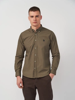 Рубашка хлопковая мужская U.S. Polo Assn Т-6575.80 S (44) Хаки (2000000011325)