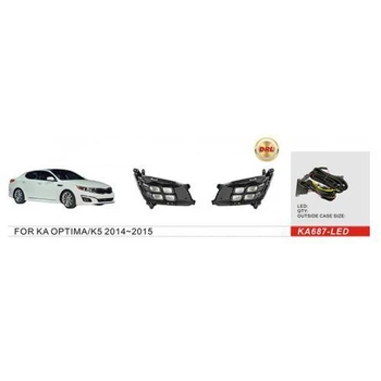 Противотуманные фары ПТФ туманки DLAA на Kia Optima 13-15 K5 KA-687-LED КИА Оптима v00026