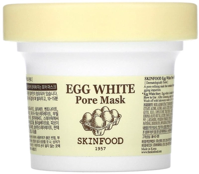 Maska Skinfood Egg White Pore Mask głęboko oczyszczająca do walki z rozszerzonymi porami 125 g (8809153107039)