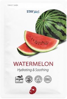 Маска для обличчя Stay Well Climate Neutral Face Mask Зволожувальна та заспокійлива в плівці Watermelon 23 г (4745090045673)