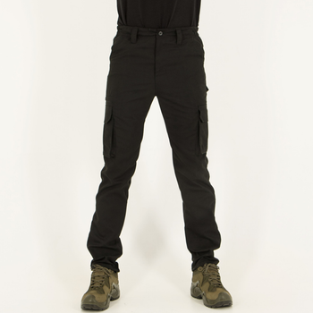 Брюки мужские Карго повседневные с карманами, ткань канвас, цвет черный, 54