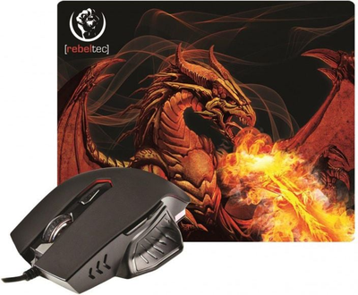 Мышь Rebeltec Red Dragon с игровой поверхностью USB Black (RBLMYS00036)