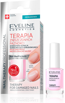 Укріплювач Eveline Cosmetics Nail Therapy Professional зміцнювальна та відновлювальна терапія для пошкоджених нігтів 12 мл (5901761991512)