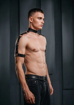 Мужская портупея Nova гартеры Эко-Кожа L Черная №2106