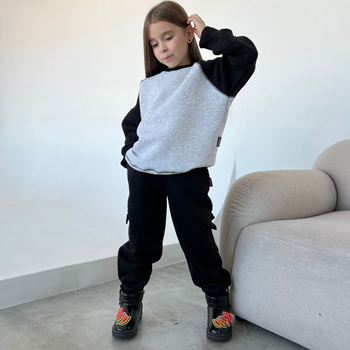 Костюм дитячий класичний зі штанами карго Alwair Kids Сірий 134см 34365
