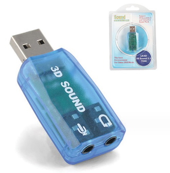 Внешняя звуковая карта USB 2.0 мікрофон, адаптер USB2Sound (3D 5.1 виртуально) (831586395) Черный