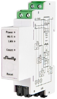 Лічильник електроенергії Shelly "Pro 3EM" Wi-Fi фази 3 х 120 A з вимірювальною фунцкією (3800235268100)