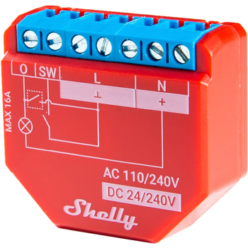 Inteligentny przełącznik Shelly "Plus 1PM" Wi-Fi jednokanałowy 16 A pomiar energii elektrycznej (3800235265017)